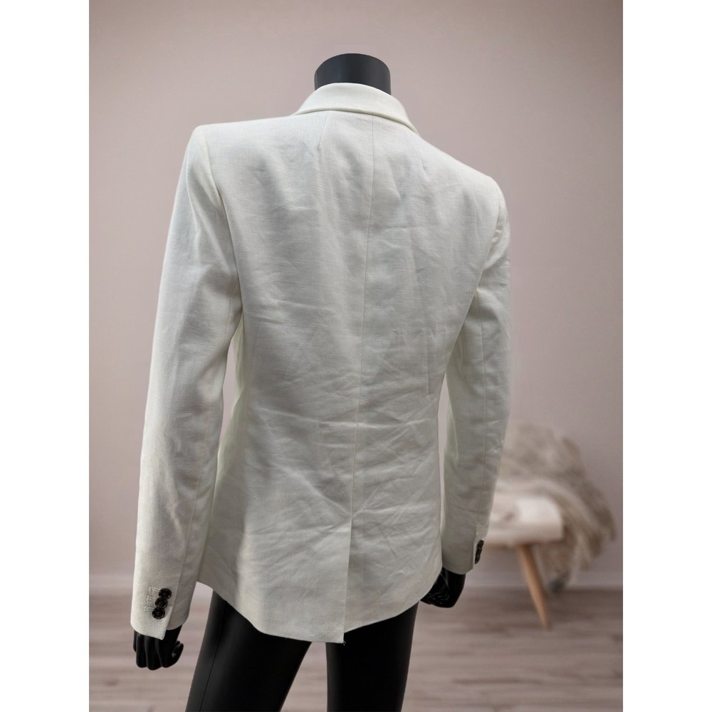 J.Crew Parke White Linen Blend Blazer Size 2 One Button Tailored‎ Jacket - Picture 3 of 11